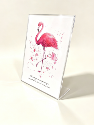  Acrylic L‑shape table sign holder custom logo