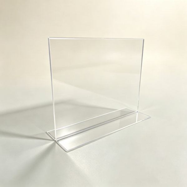 Clear acrylic table sign display stand