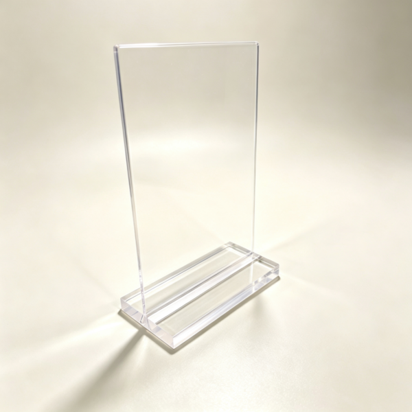 Luxury Magnetic Acrylic Table Sign Holder, Custom Logo Reusable Display Stand