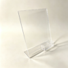 Acrylic L-Shape Table Sign with Business Card Holder, Custom Logo 2 in 1 Display Stand