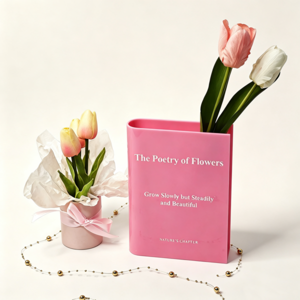 acrlic flower book vase