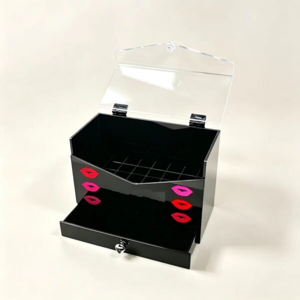 Acrylic Lipstick & Lip Gloss Display Stand, Countertop Cosmetic Makeup Organizer for Retail